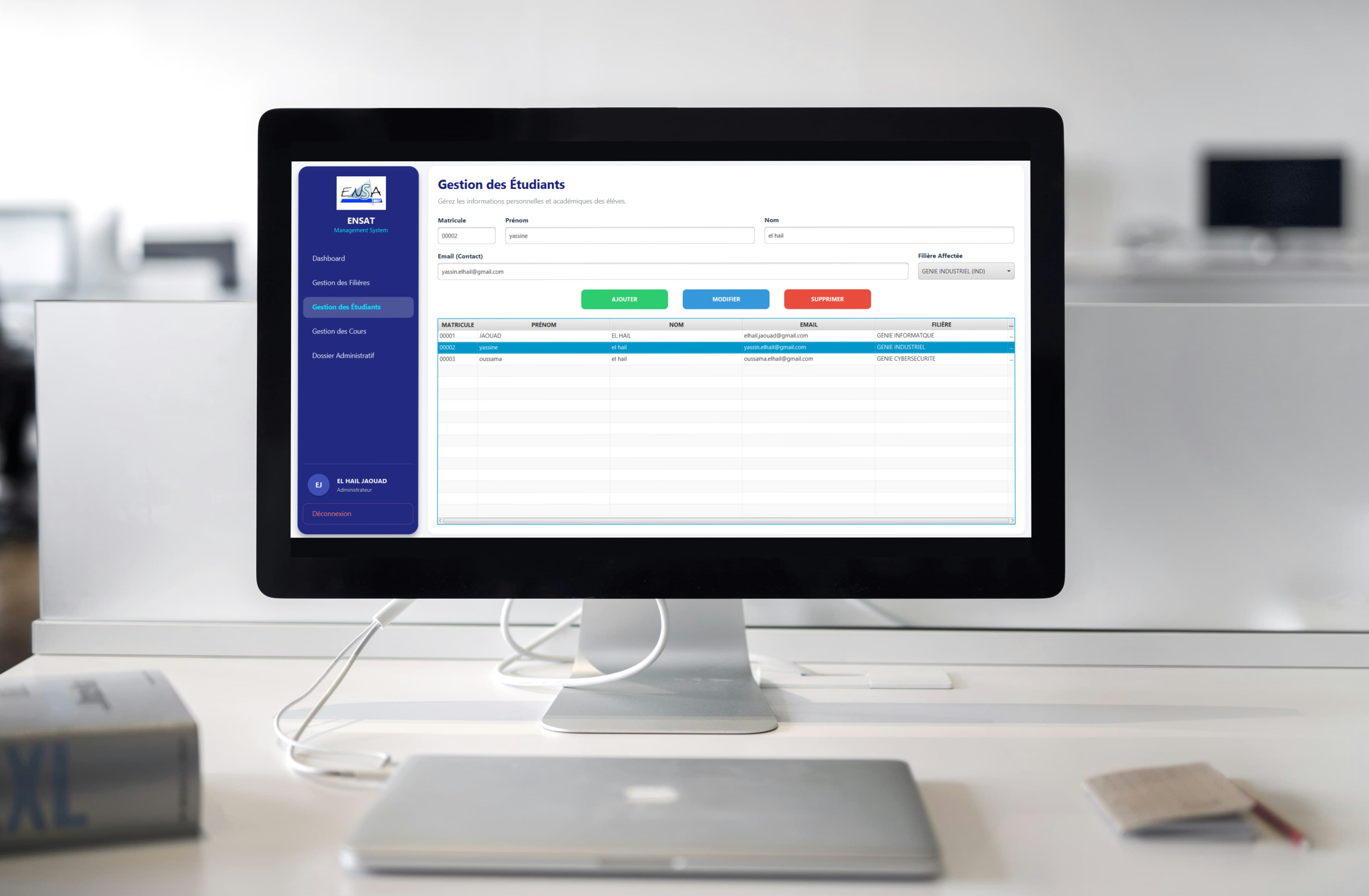 Ensat Management System screenshot 2